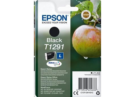 EPSON ink čer Singlepack "Jablko" Black T1291 DURABrite Ultra Ink (11,2 ml)