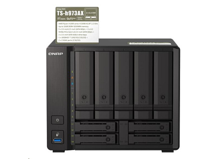 QNAP TS-h973AX-32G (4C/RyzenV1500B/2,2GHz/32GBRAM/9xSATA/2x2,5GbE/1x10GbE/4xUSB3.2) QNAP TS-h973AX-32G (4C/RyzenV1500B/2,2GHz/32GBRAM/9xSATA/2x2,5GbE/1x10GbE/4xUSB3.2)