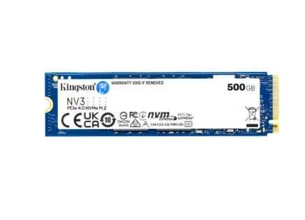 Kingston SSD 500GB NV3, M.2 2280, NVMe PCIe Gen4x4, (R: 5000MB/s; W: 3000MB/s) Kingston SSD 500GB NV3, M.2 2280, NVMe PCIe Gen4x4, (R: 5000MB/s; W: 3000MB/s)