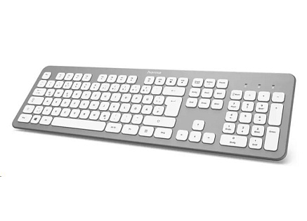 Hama bezdrátová klávesnice KW-700, stříbrná/bílá Hama bezdrátová klávesnice KW-700, stříbrná/bílá