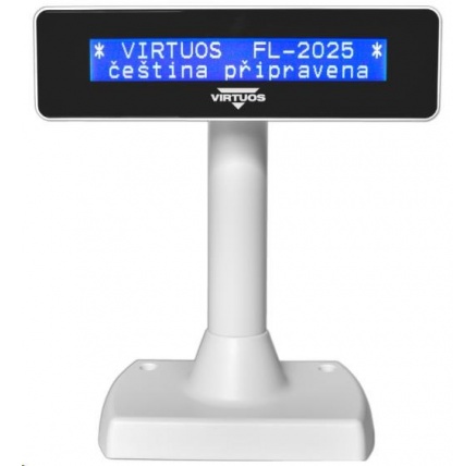 Virtuos zákaznický displej Virtuos FL-2025MB 2x20, RS232, bílý