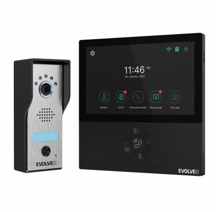 EVOLVEO DoorPhone AHD7, Sada domácího WiFi videotelefonu s ovládáním brány nebo dveří černý monitor EVOLVEO DoorPhone AHD7, Sada domácího WiFi videotelefonu s ovládáním brány nebo dveří černý monitor