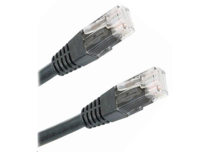 XtendLan patch kabel Cat5E, UTP - 0,25m, černý (prodej po 10 ks)