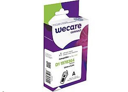 WECARE ARMOR páska pro DYMO 1978364, černá/bílá, 12mm x 5.5m
