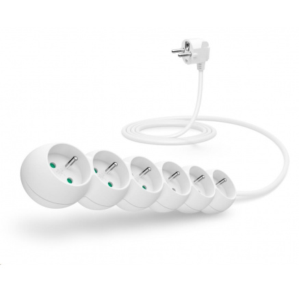 CONNECT IT prodlužovací kabel 230V, 6 zásuvek, 2 m, bez vypínače (bílý) CONNECT IT prodlužovací kabel 230V, 6 zásuvek, 2 m, bez vypínače (bílý)