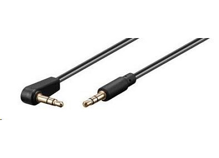 PREMIUMCORD Kabel Jack 3,5mm - 3,5mm konektor 90° M/M 1m