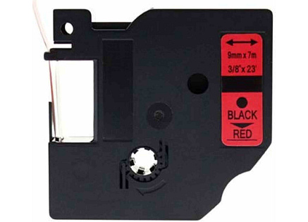 Xerox kompatibilní páska s DYMO 40917 S0720720, 9mm x 7m, černý tisk / červený podklad, D1 - ALLPRINT