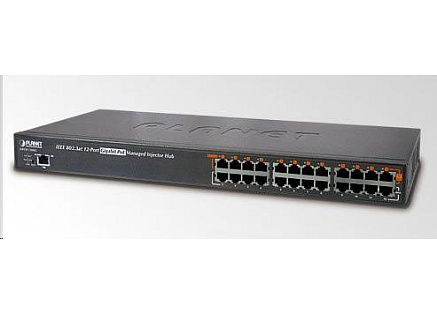 Planet HPOE-1200G, PoE Injektor 12x 1000Base-T, PoE 340W (max.30W/port)