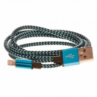CELLFISH pletený datový kabel z nylonového vlákna, Lightning, 1 m, modrá