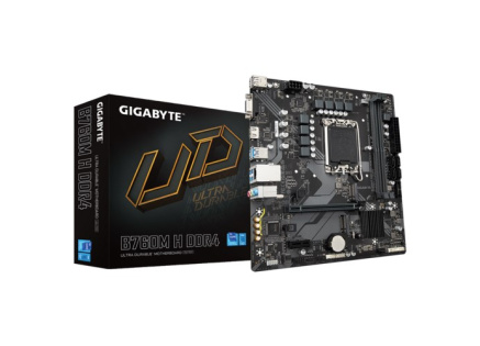 GIGABYTE MB Sc LGA1700 B760M H DDR4, Intel B760, 2xDDR4, 1xHDMI, 1xVGA, mATX