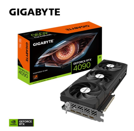 GIGABYTE VGA NVIDIA GeForce RTX 4090 WINDFORCE V2 24G, 24G GDDR6X, 3xDP, 1xHDMI